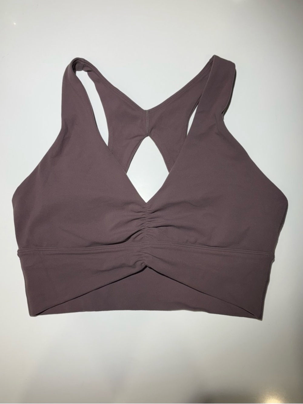 Aritzia Twist-Front Racerback Sports Bra - Mauve Brown